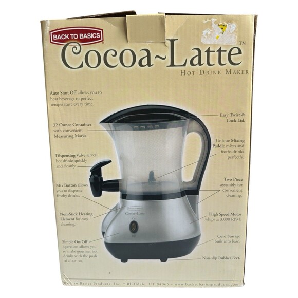 Back to Basics Cocoa Latte Hot Chocolate Latte Maker Drink Frother - Picture 5 of 16